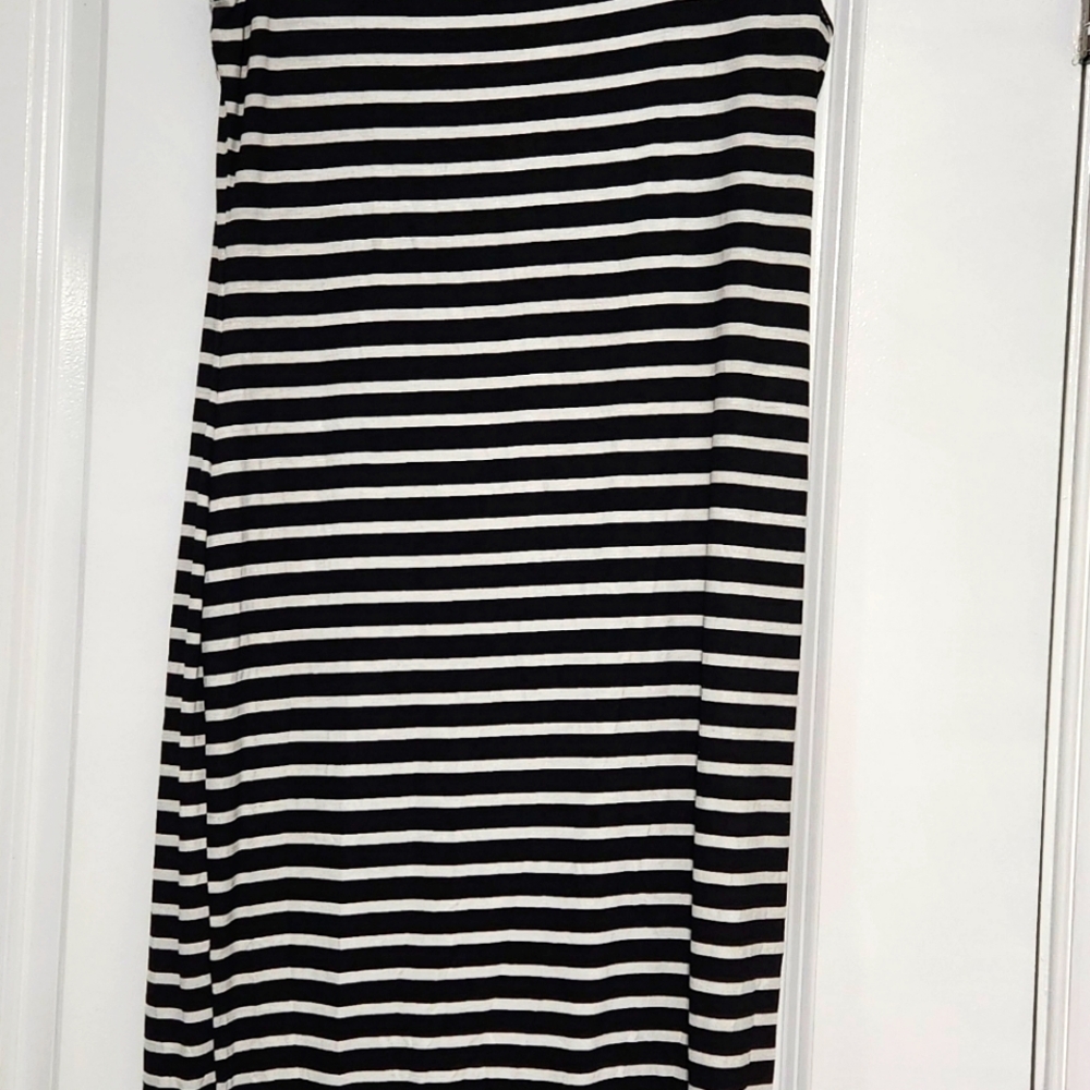 Curvy Girl by Ashley Stewart Black and White Striped 1X Dress